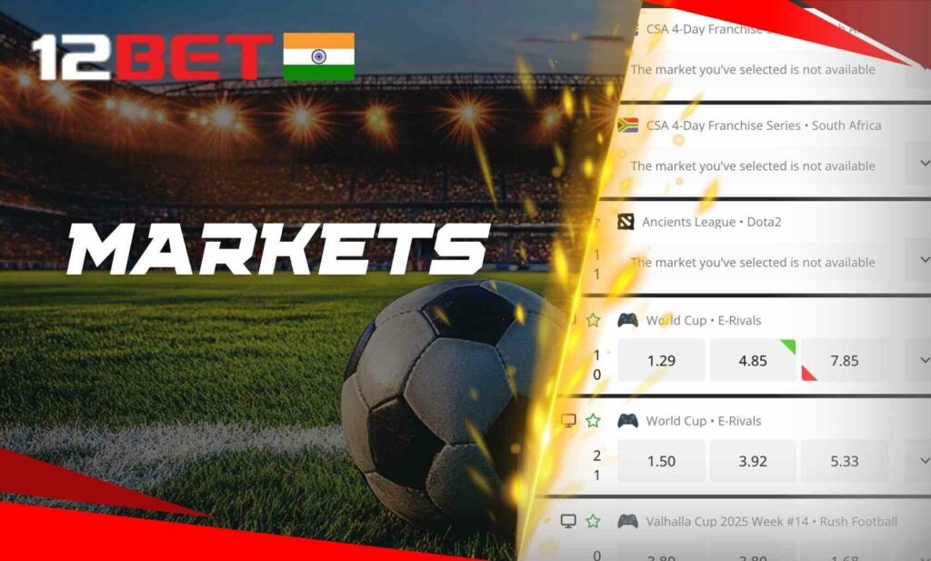 Sports and markets available on 12bet Indian site review